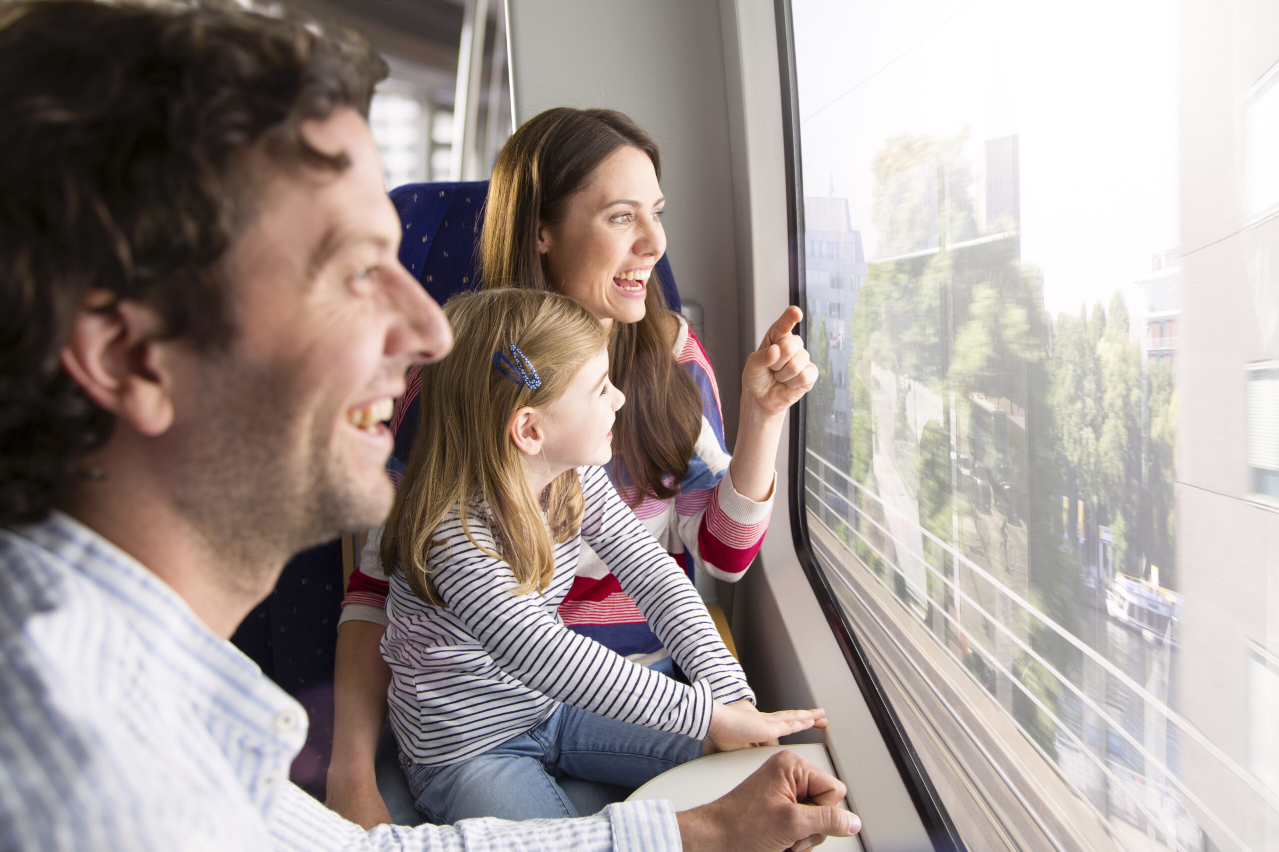 Family on a train ride