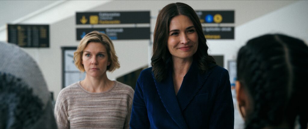Carol and Zosia at the Bilbao Airport.