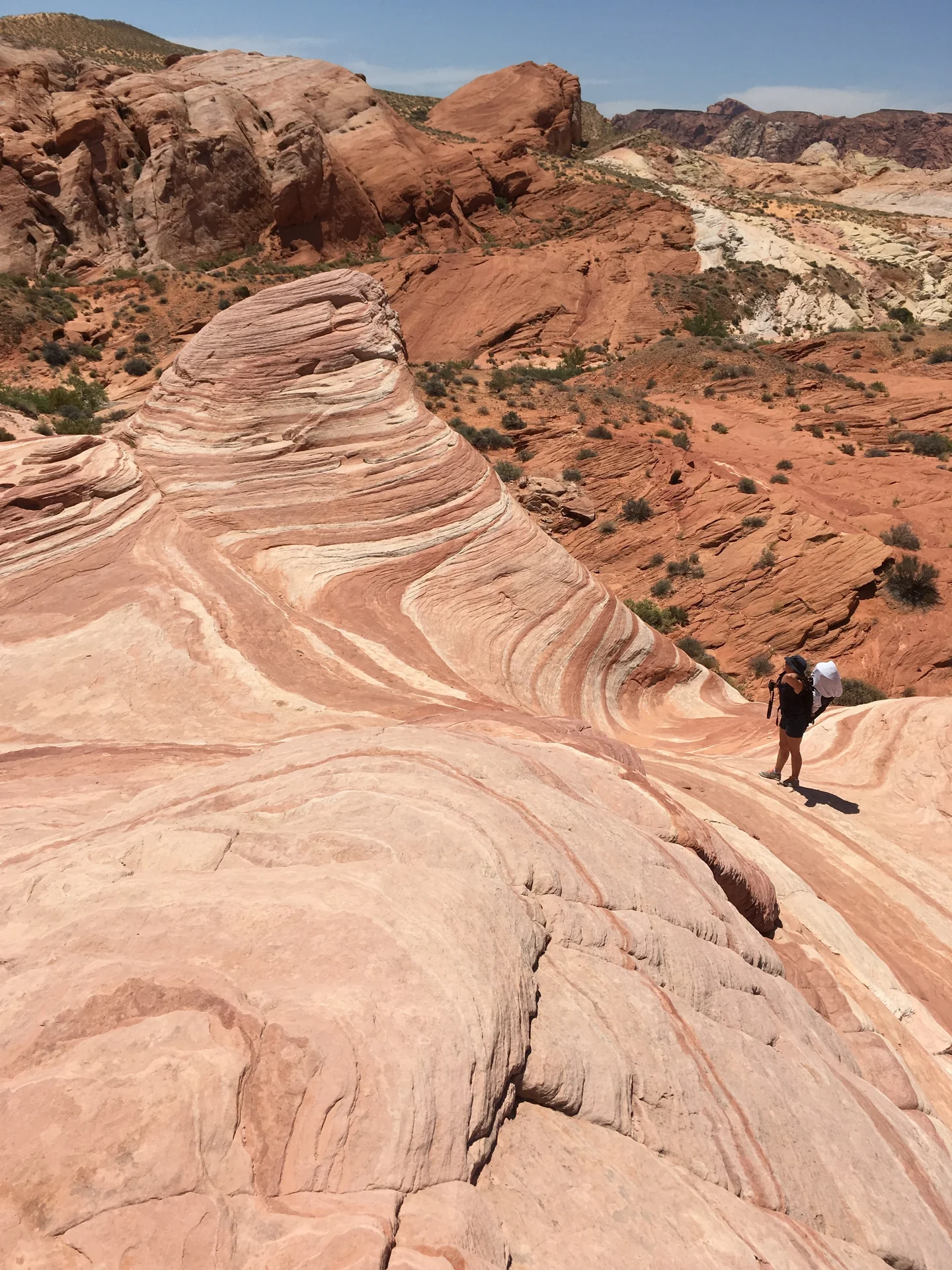 Layered sandstone on the route to the Fire Wave in Valley of Fire State Park