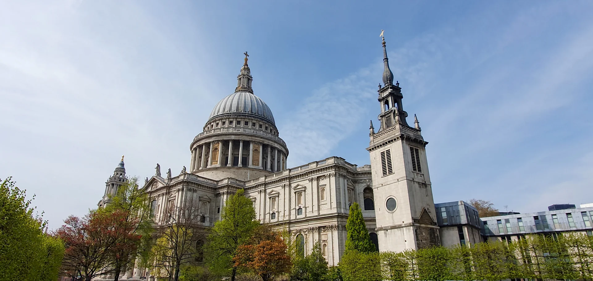 St Paul’s dome above the cathedral’s stone exterior