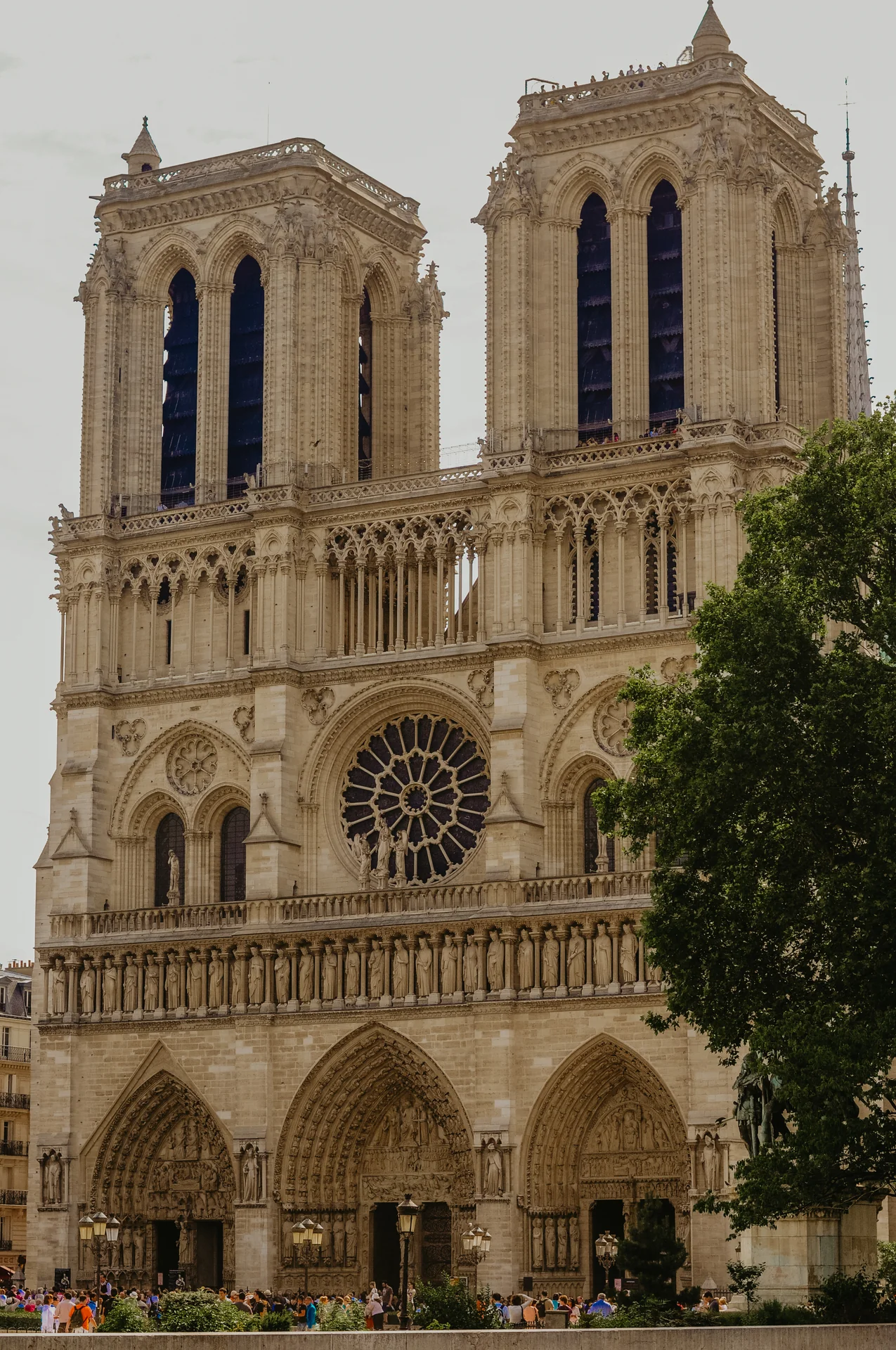 Notre-Dame’s western façade, photographed in 2012 before the fire